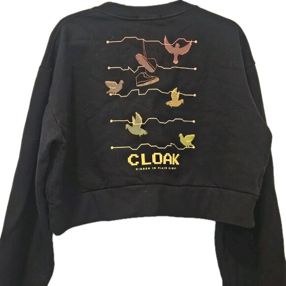 CLOAK Brand Womens Large Cropped Pullover Sweatshirt Hidden In Plain Sight - Picture 2 of 4